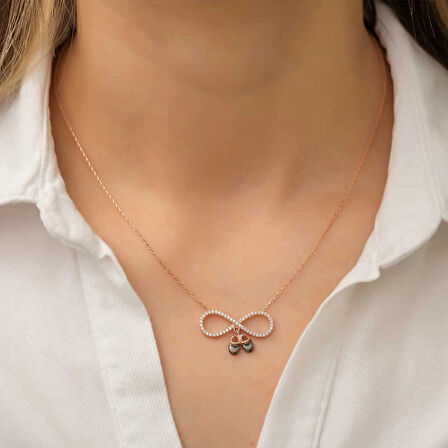 Supertrend Gümüş Rose Bebek Patikli Sonsuzluk Kadın Kolye