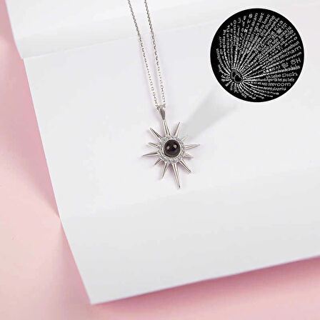 Supertrend Gümüş 100 Dilde Seni Seviyorum Kutup Yıldızı Kadın Kolye