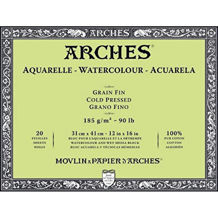 Supertrend Sulu Boya Defteri Blok Soğuk Baskı - Orta Doku 185 gr. 31x41 cm. 20 Yaprak