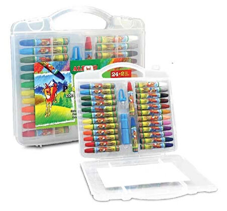 Supertrend Yağlı Pastel Boya 24+2 Renk Plastik Çantalı