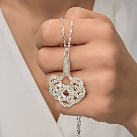 Supertrend Gümüş Kazaziye Örgü Kadın Kolye