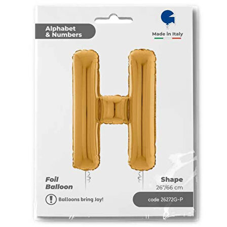 H Harf Supertrend Altın Folyo Balon 26"