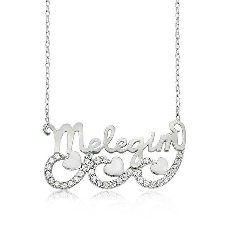 Supertrend Gümüş Meleğim Yazılı Kalpli Kadın Kolye