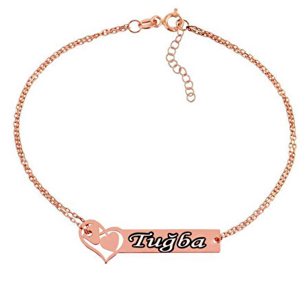 Supertrend Gümüş Rose Birleşen Kalpler İsimli Kadın Bileklik