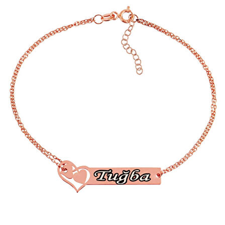 Supertrend Gümüş Rose Birleşen Kalpler İsimli Kadın Bileklik