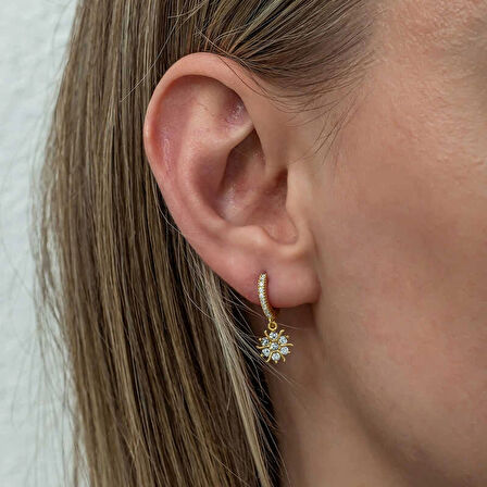 Supertrend Gümüş Gold Sallantılı Güneş Kadın Küpe