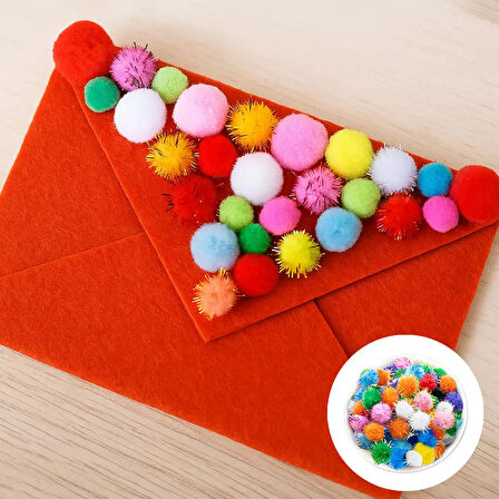 Mini Boy Simli Yuvarlak Ponpon