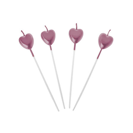 Metalik Bronz Kalp Mum