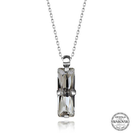 Supertrend Swa Crystal Taşlı Baget Gümüş Kadın Kolye