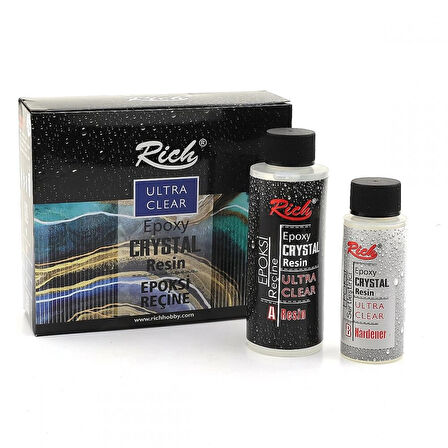 Supertrend Crystal Resin Transparan Şeffaf Kristal Epoksi Reçine Seti 180 cc.