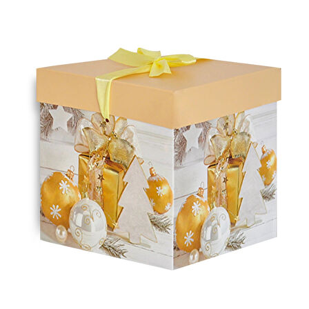Yılbaşı Kendin Yap Hediye Kutusu 15x15cm