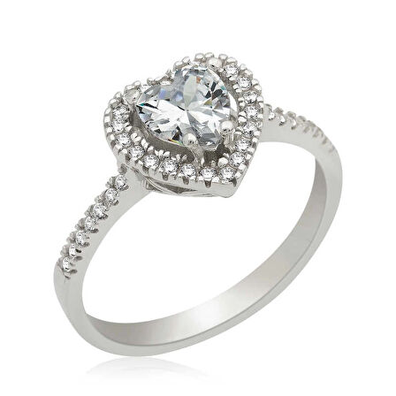 Supertrend Gümüş Kalpli Kadın Yüzük