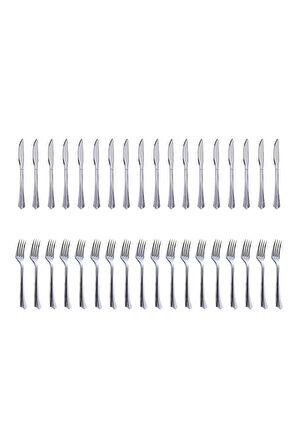 Supertrend 36 Parça Metal Görünümlü Plastik Çatal Bıçak Set