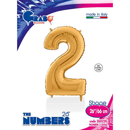 2 Rakam Supertrend Altın Folyo Balon 26"