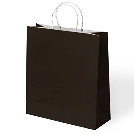 Siyah Büküm Saplı Kraft Çanta 45x50cm