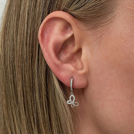 Supertrend Gümüş Sallantılı Kelebek Kadın Küpe