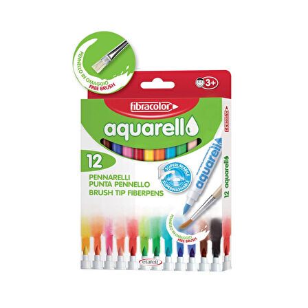 Supertrend Aquarell Suda Çözünebilen Keçeli Kalem 12 Renk