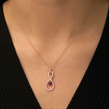 Supertrend Gümüş Rose Sonsuz Kalp Kolye