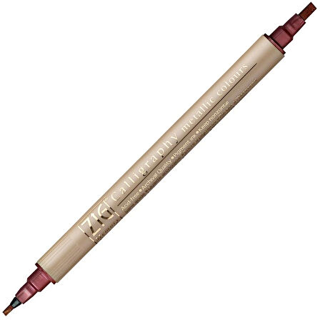 Supertrend Çift Uçlu Yaldızlı Kaligrafi Kalemi 2 mm. + 3.5 mm. 126 Metallic Red
