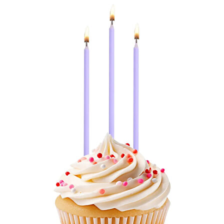 Makaron Mor Doğum Günü Mumu