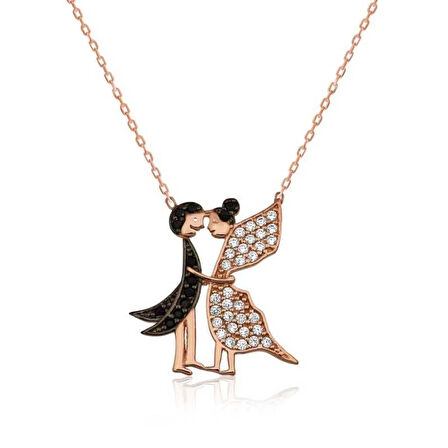 Supertrend Gümüş Aşık Kelebekler Kadın Kolye