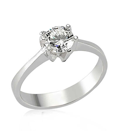 Supertrend Gümüş Tek Taş Kadın Yüzük