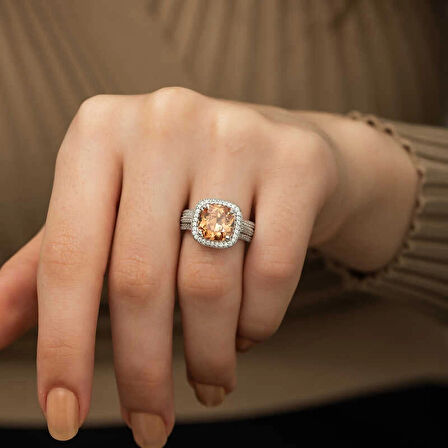 Supertrend Gümüş Sarı Yuvarlak Kadın Yüzük