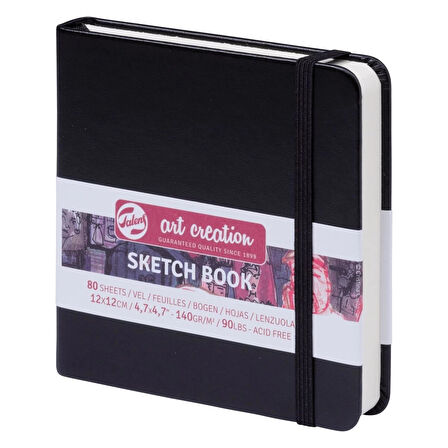 Supertrend Art Creation Sketchbook Sert Kapak Eskiz Çizim Defteri 140 gr. 12x12 cm. 80 yp. SİYAH