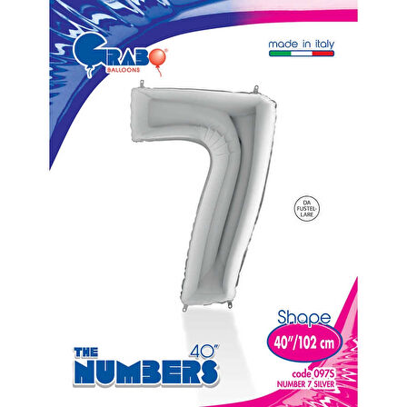 7 Rakam Supertrend Gümüş Folyo Balon 40"