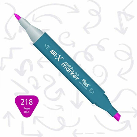 Supertrend Supertrend Sketch Marker Duo Çift Uçlu Marker Kalem 218 Rose Red