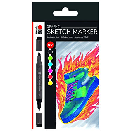 Supertrend Graphix Sketch Marker Seti 6 Renk Heat