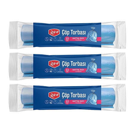 Supertrend Çöp Torbası Battal 72x95cm 10 Adet x 3 Paket