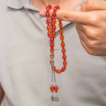 Supertrend Gümüş Püsküllü Ateş Kehribar Tesbih