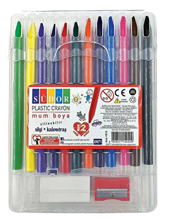 Supertrend Mum Boya 12 Renk + Silgi + Kalemtraş