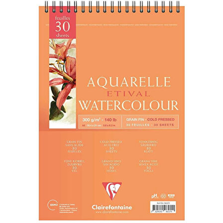 Supertrend Etival Cold Pres Spiralli Sulu Boya Defteri Blok 300 gr. A5 30 yaprak