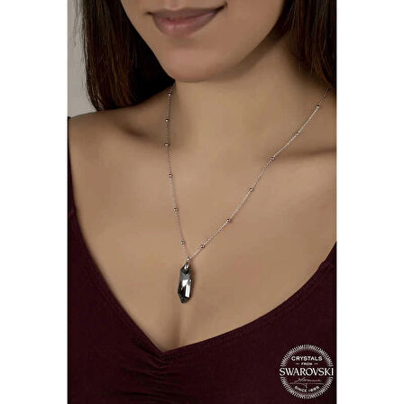 Supertrend Swa Crystal Taşlı Top Zincir Gümüş Kadın Kolye