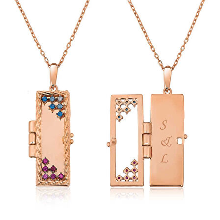 Supertrend ​gümüş Rose Kapaklı Kişiye Özel Kolye