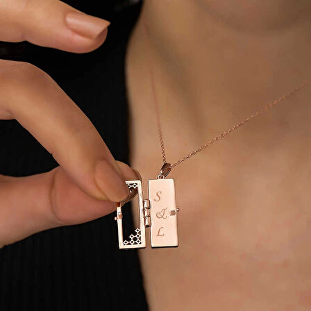 Supertrend ​gümüş Rose Kapaklı Kişiye Özel Kolye