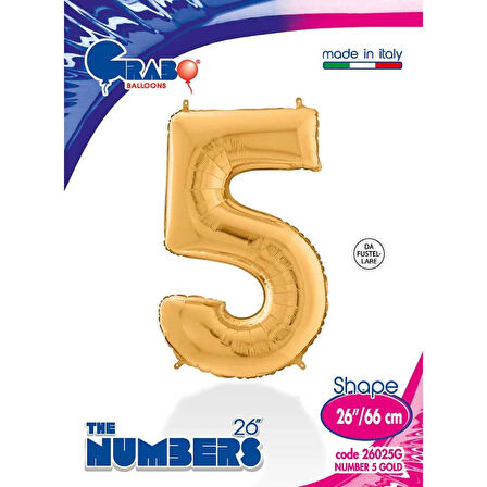 5 Rakam Supertrend Altın Folyo Balon 26"