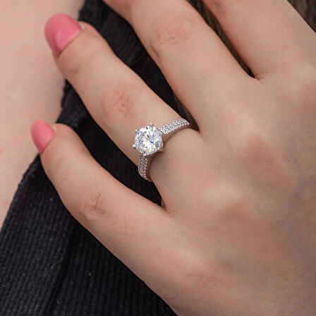 Supertrend Gümüş Tek Taş Kadın Yüzük