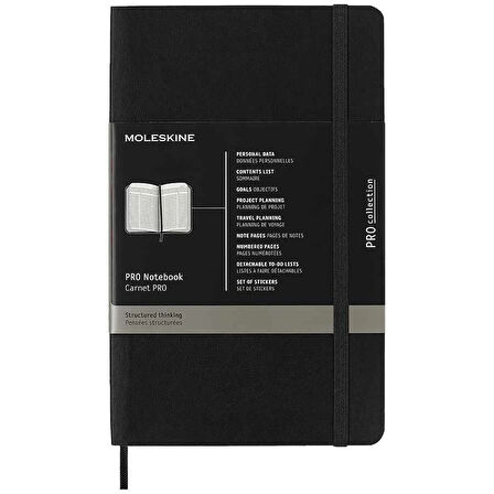 Supertrend Pro Notebook Yumuşak Kapak Defter L Boy 13x21 cm. 192 Sayfa Siyah