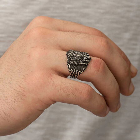 Supertrend Gümüş Osmanlı Devlet Armalı Erkek Yüzük