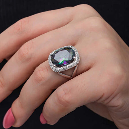 Supertrend Gümüş Mistik Taşlı Kadın Yüzük