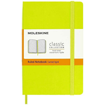 Supertrend Sert Kapak Çizgili Defter Cep Boy 9x14 cm. 192 Sayfa Limon Yeşili