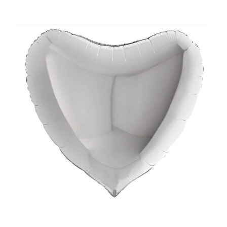 Gümüş Kalp Folyo Balon 24"