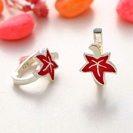 Supertrend Gümüş Çınar Yaprağı Çocuk Küpesi