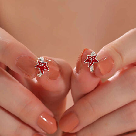 Supertrend Gümüş Çınar Yaprağı Çocuk Küpesi