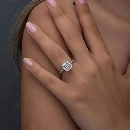 Supertrend Gümüş Baget Taşlı Kadın Yüzük