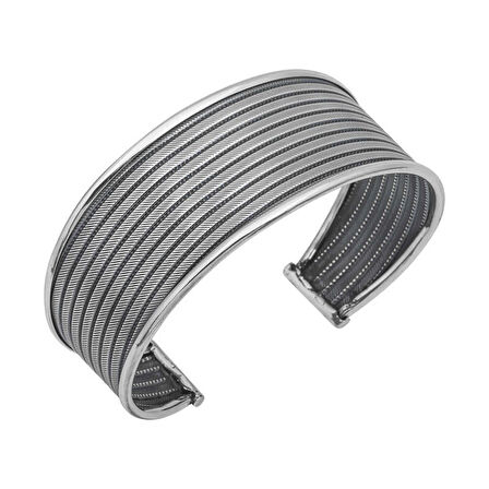 Supertrend Gümüş Eskitme Desenli Kadın Bilezik