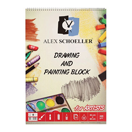 Supertrend Drawing & Painting Block Dokulu Resim ve Eskiz Çizim Defteri 220 gr. 35x50 cm. 15 Sayfa